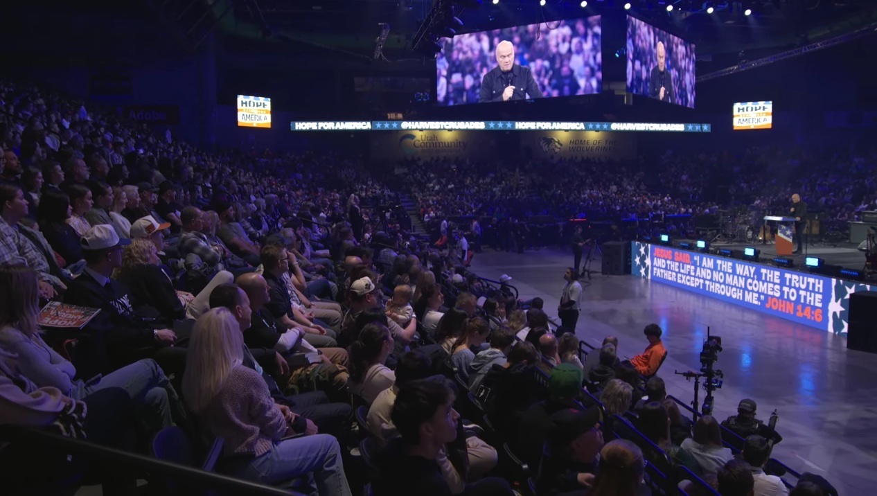 Thousands attend crusade at university where Charlie Kirk killed