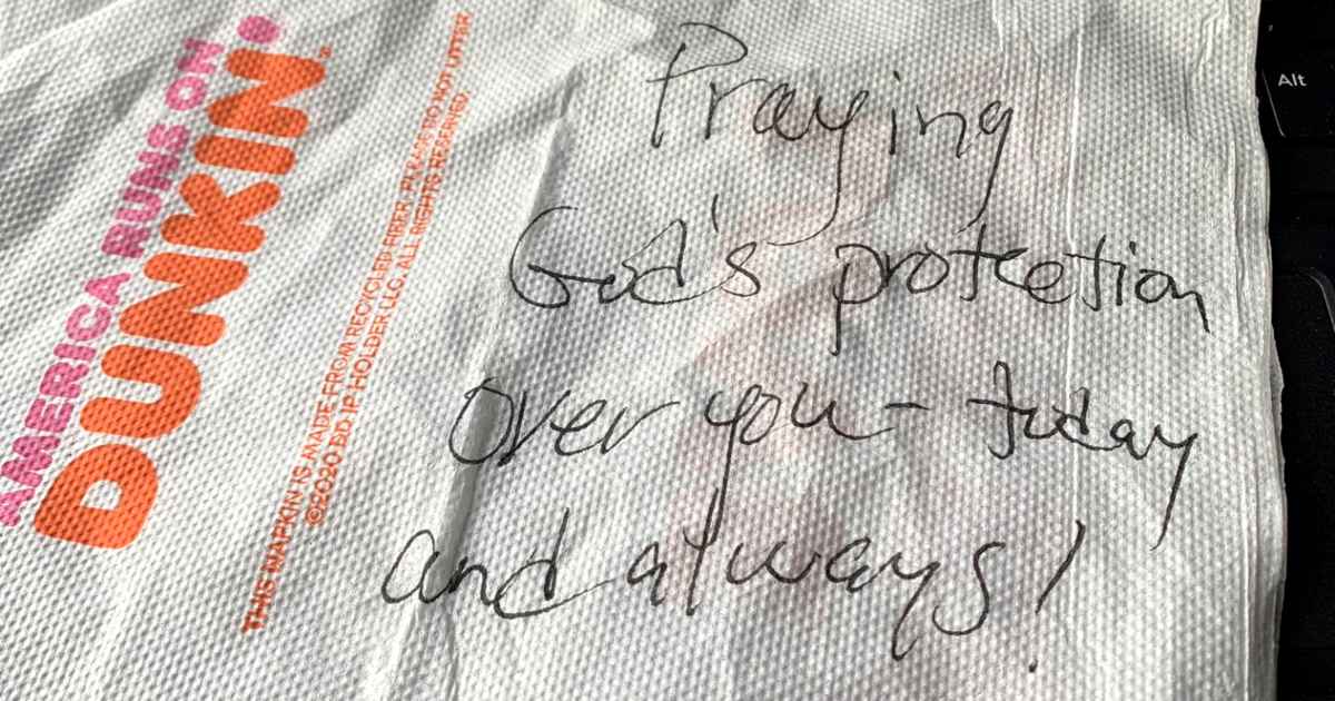 Stranger's Note on Napkin Offers Unexpected Support to Police Officer.jpeg
