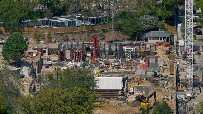 White House ballroom construction can continue for now, appeals court says : NPR