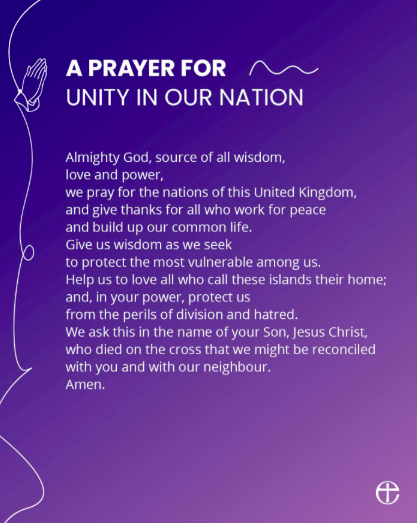 Church of England releases prayer for national unity
