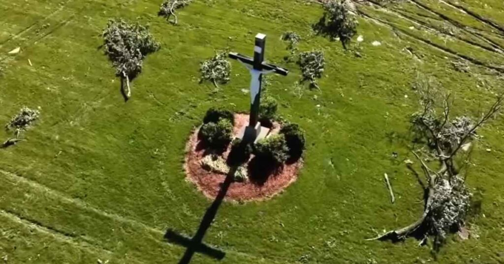 Untouched Cross Becomes Symbol of Hope After Merrillville Tornado.jpg