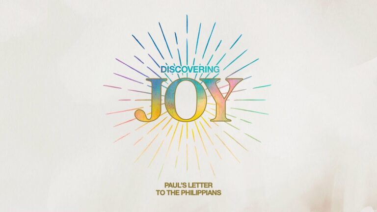 Colorful sunburst graphic around the word JOY with 'DISCOVERING JOY' above and 'Paul's Letter to the Philippians' below.