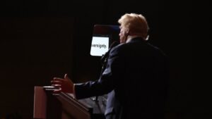 Trumps Teleprompter Operator Under Investigation for Market Bets - New Social Gospel Trump’s teleprompter operator probed for prediction market trades : NPR