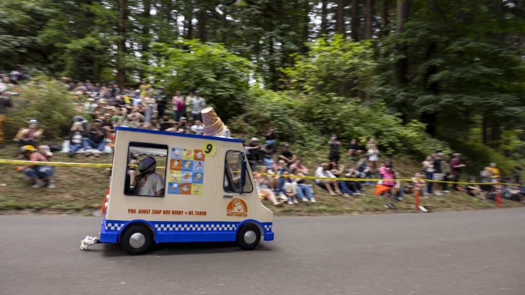 Portlands Adult Soap Box Derby A Fusion of Art Fun - New Social Gospel Portland Adult Soap Box Derby combines speed and pageantry : NPR