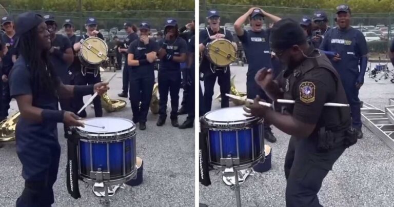 Police Officer and Student Drum Battle Sparks Joy Onlinejpg - New Social Gospel Police Officer and Student Drum Battle Sparks Joy Online.jpg