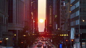 Witness the Striking Urban Alignment of the Sun on Fall - New Social Gospel Equinox brings ‘henge’ effect to cities laid out on a grid : NPR