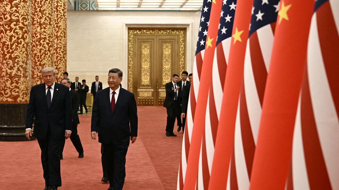 Trump set to greet Xi for high-stakes state visit : NPR